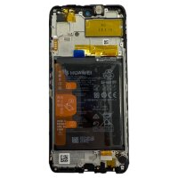LCD mit Touch & Rahmen Battery für Huawei P Smart 2021 black