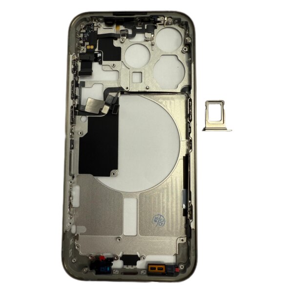 Mittelrahmen ohne Ladebuchse für Iphone 15 Pro Titan Natur