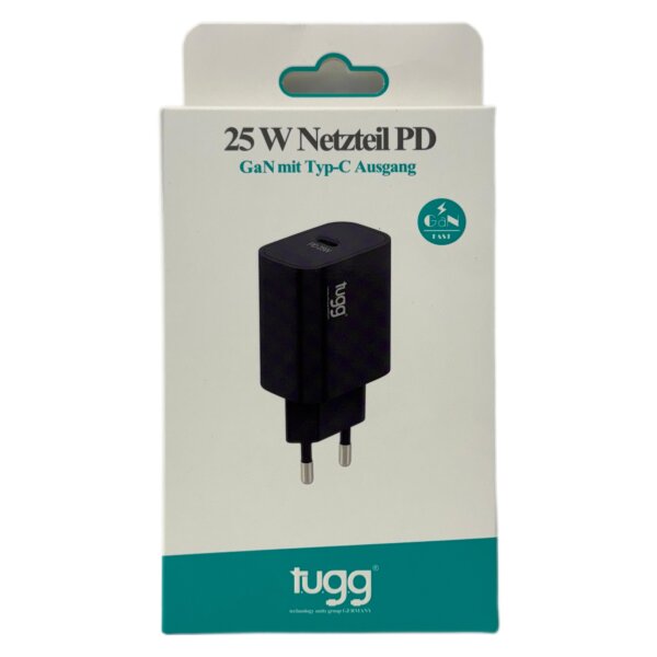 Tugg 25W Netzteil PD GaN mit Typ-C Ausgang schwarz