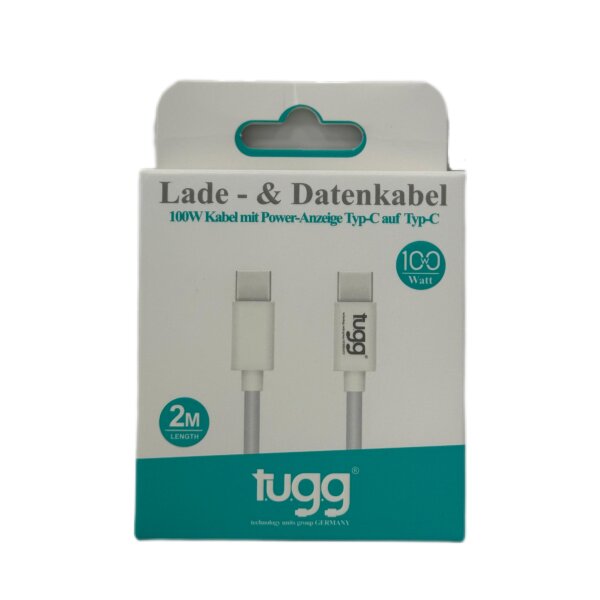 Tugg Lade - Datenkabel 100W Kabel Typ-C auf Typ-C 2m