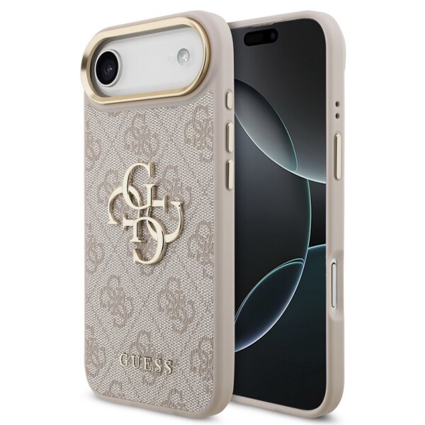 Guess 4G Metal Logo Gold Frame MagSafe Case für Iphone 17 Air pink