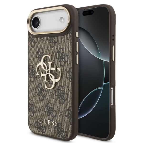Guess 4G Metal Logo Gold Frame MagSafe Case für Iphone 17 Air brown