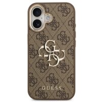 Guess 4G Metal Logo Gold Frame MagSafe Case für Iphone 17 brown