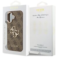 Guess 4G Metal Logo Gold Frame MagSafe Case für Iphone 17 brown