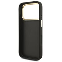 Guess 4G Metal Logo Gold Frame MagSafe Case für Iphone 17 Pro black