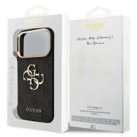 Guess 4G Metal Logo Gold Frame MagSafe Case für Iphone 17 Pro black