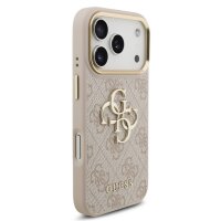 Guess 4G Metal Logo Gold Frame MagSafe Case für Iphone 17 Pro pink