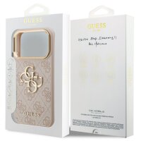 Guess 4G Metal Logo Gold Frame MagSafe Case für Iphone 17 Pro pink