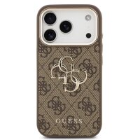 Guess 4G Metal Logo Gold Frame MagSafe Case für Iphone 17 Pro brown