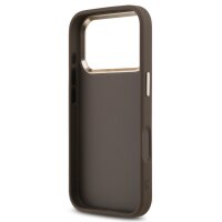 Guess 4G Metal Logo Gold Frame MagSafe Case für Iphone 17 Pro brown