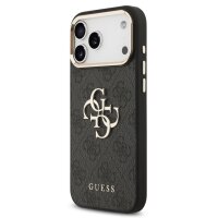 Guess 4G Metal Logo Gold Frame MagSafe Case für Iphone 17 Pro Max black