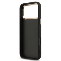 Guess 4G Metal Logo Gold Frame MagSafe Case für Iphone 17 Pro Max black
