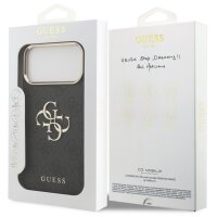 Guess 4G Metal Logo Gold Frame MagSafe Case für Iphone 17 Pro Max black