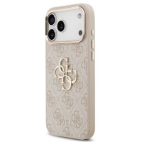 Guess 4G Metal Logo Gold Frame MagSafe Case für Iphone 17 Pro Max pink