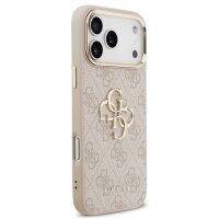 Guess 4G Metal Logo Gold Frame MagSafe Case für Iphone 17 Pro Max pink