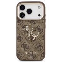 Guess 4G Metal Logo Gold Frame MagSafe Case für Iphone 17 Pro Max brown