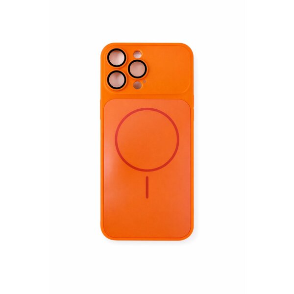 Turan Magnet Case mit Kamera-Schutzglas für iPhone 16 Pro Max orange (Bulk)