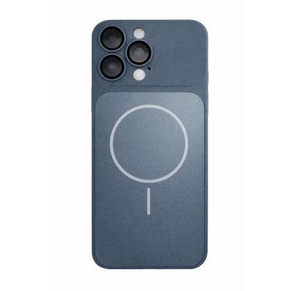 Turan Magnet Case mit Kamera-Schutzglas für iPhone 16 Pro Max blau (Bulk)
