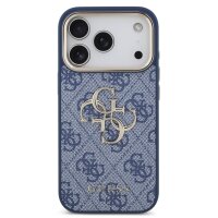 Guess 4G Metal Logo Gold Frame MagSafe Case für Iphone 17 Pro / 18 Pro blue