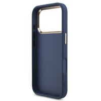 Guess 4G Metal Logo Gold Frame MagSafe Case für Iphone 17 Pro / 18 Pro blue