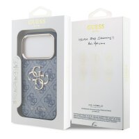 Guess 4G Metal Logo Gold Frame MagSafe Case für Iphone 17 Pro / 18 Pro blue