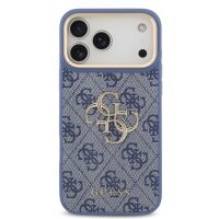 Guess 4G Metal Logo Gold Frame MagSafe Case für Iphone 17 Pro Max / 18 Pro Max blue