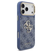 Guess 4G Metal Logo Gold Frame MagSafe Case für Iphone 17 Pro Max / 18 Pro Max blue