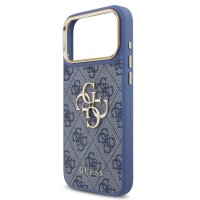 Guess 4G Metal Logo Gold Frame MagSafe Case für Iphone 17 Pro Max / 18 Pro Max blue