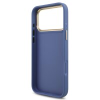 Guess 4G Metal Logo Gold Frame MagSafe Case für Iphone 17 Pro Max / 18 Pro Max blue