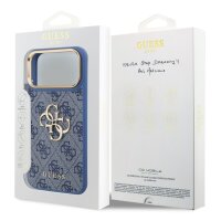 Guess 4G Metal Logo Gold Frame MagSafe Case für Iphone 17 Pro Max / 18 Pro Max blue