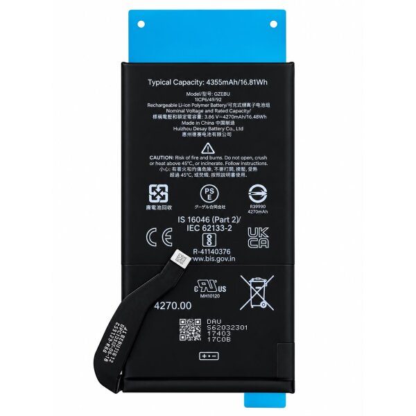 Akku für Google Pixel 7 4355mAh Service Pack 4270 mAh / 16.48 Wh