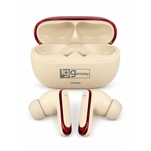 Bluetooth Kopfhörer mit mobiler Ladeschale Al-02 beige Tugg