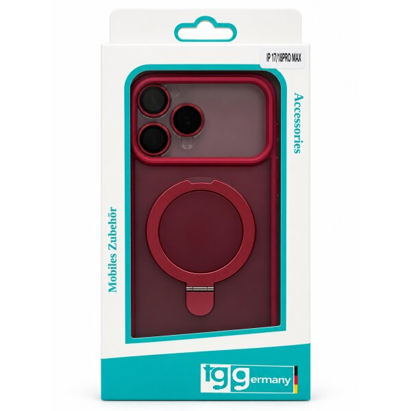 Tara Magnet Case mit Ring Halterung für iPhone 17 Pro Max / 18 Pro Max burgunder