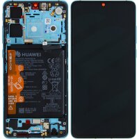 LCD mit Touch & Rahmen Battery Huawei P30 Aurora Blue...