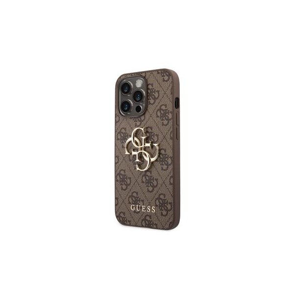 Guess 4G Metal Logo Rapport Case für Iphone 14 Pro brown