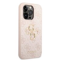 Guess 4G Metal Logo Rapport Case für Iphone 14 Pro Max pink