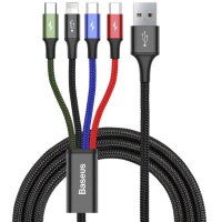 Baseus Fast 4in1 Kabel Lightning, 2x USB-C, MicroUSB 1.2m...