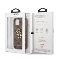 Guess 4G Metal Logo Rapport Case für Iphone 13 brown