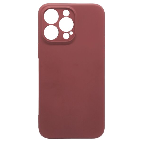 Soft Backcase mit Kameraschutz für iPhone 14 Pro Hellrot (Bulk)