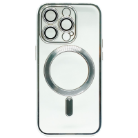 Magnetic Case mit Kamera-Schutzglas für iPhone 14 Pro Max Silber