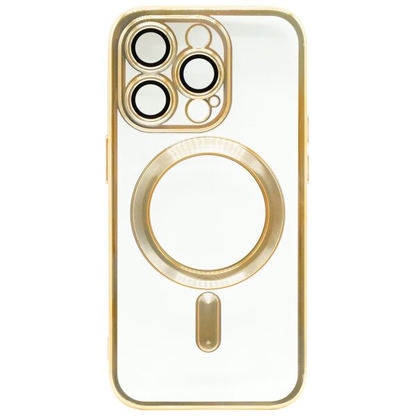 Magnetic Case mit Kamera-Schutzglas für iPhone 13 Gold (Bulk)