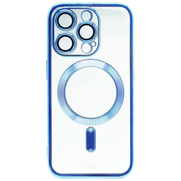 Magnetic Case mit Kamera-Schutzglas für iPhone 14 Pro Max Blau (Bulk)