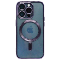 Magnetic Case mit Kamera-Schutzglas für iPhone 14 Dunkellila