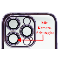 Magnetic Case mit Kamera-Schutzglas für iPhone 13 Pro Dunkellila