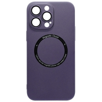 Magnetic Hardcase mit Kamera-Schutzglas für iPhone 14 Pro Max Dunkellila