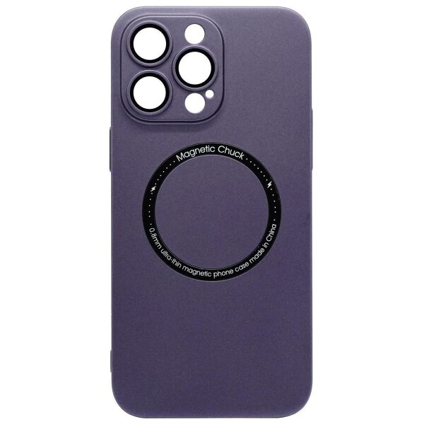 Magnetic Hardcase mit Kamera-Schutzglas für iPhone 12 Pro Max Dunkellila (Bulk)