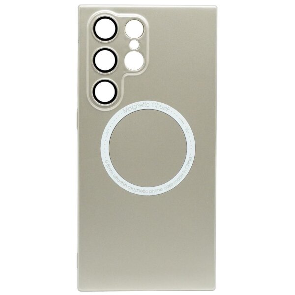 Magnetic Hardcase mit Kamera-Schutzglas für Samsung  S23 Plus Gold (Bulk)