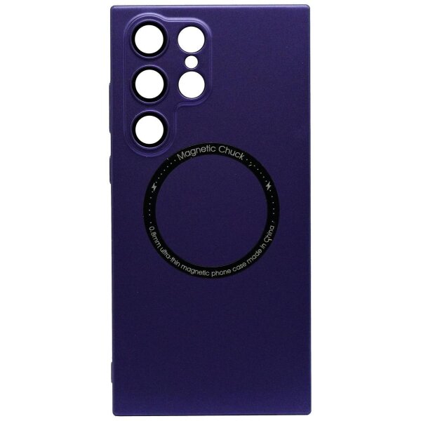 Magnetic Hardcase mit Kamera-Schutzglas für Samsung  S23 Dunkellila (Bulk)