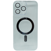 Hard Magnetic Case mit Kamera-Schutzglas für iPhone 13 Pro Silber
