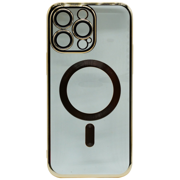 Hard Magnetic Case mit Kamera-Schutzglas für iPhone 13 Pro Gold